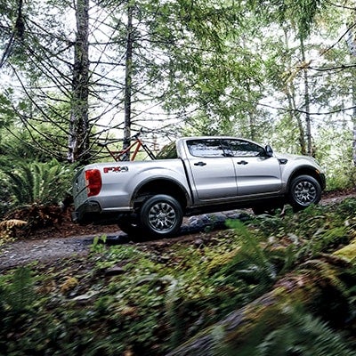 2019 Ford Ranger driving in the woods